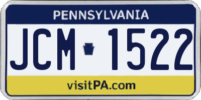 PA license plate JCM1522