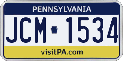 PA license plate JCM1534