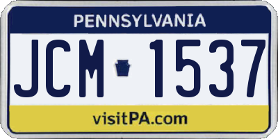 PA license plate JCM1537
