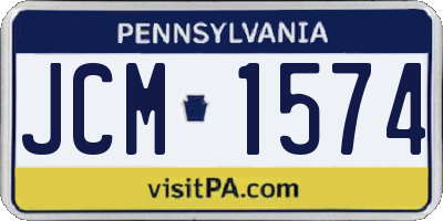PA license plate JCM1574