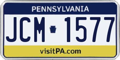 PA license plate JCM1577