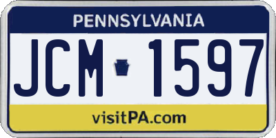 PA license plate JCM1597