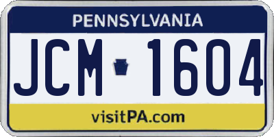PA license plate JCM1604