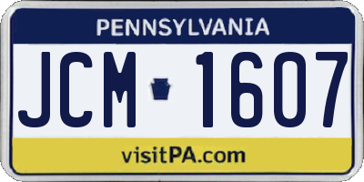 PA license plate JCM1607