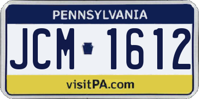 PA license plate JCM1612