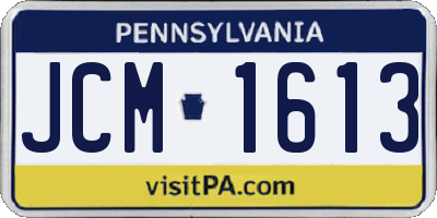 PA license plate JCM1613
