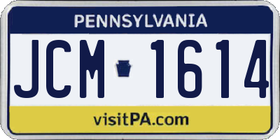 PA license plate JCM1614