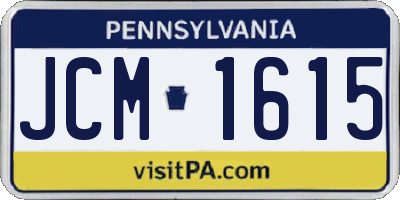 PA license plate JCM1615