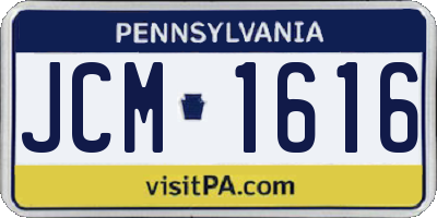 PA license plate JCM1616