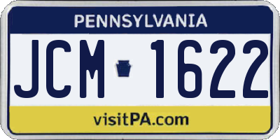 PA license plate JCM1622