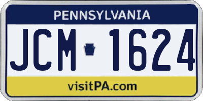 PA license plate JCM1624