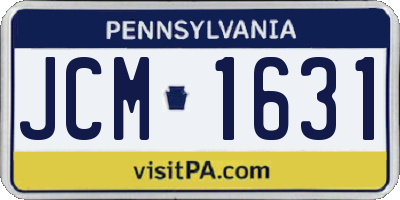 PA license plate JCM1631