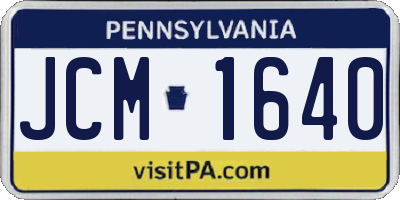 PA license plate JCM1640