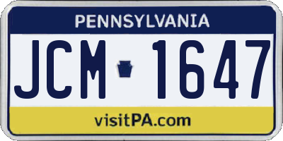 PA license plate JCM1647