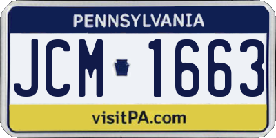 PA license plate JCM1663