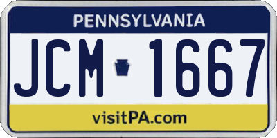 PA license plate JCM1667