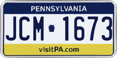 PA license plate JCM1673