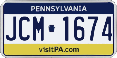 PA license plate JCM1674