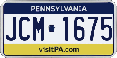 PA license plate JCM1675