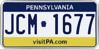 PA license plate JCM1677