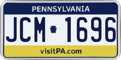 PA license plate JCM1696