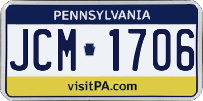 PA license plate JCM1706