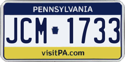 PA license plate JCM1733