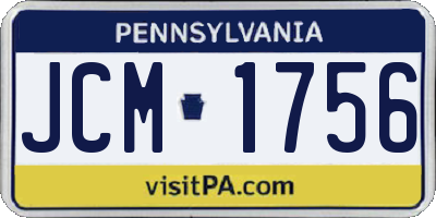 PA license plate JCM1756