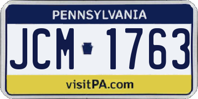 PA license plate JCM1763