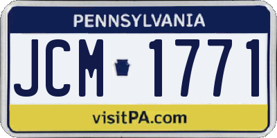 PA license plate JCM1771