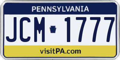 PA license plate JCM1777