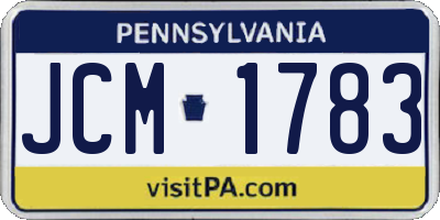 PA license plate JCM1783