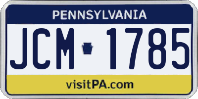 PA license plate JCM1785