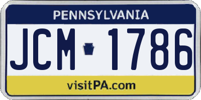 PA license plate JCM1786