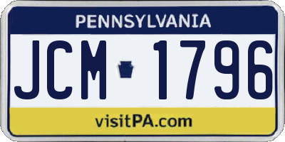 PA license plate JCM1796