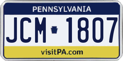 PA license plate JCM1807