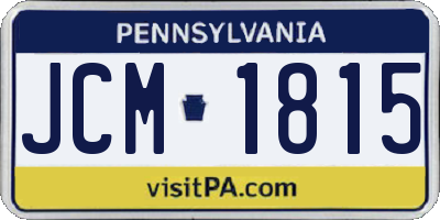 PA license plate JCM1815