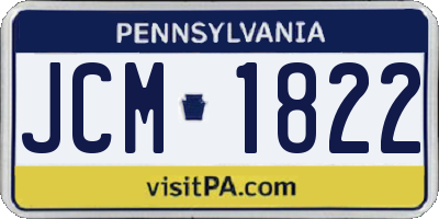 PA license plate JCM1822