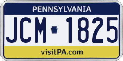 PA license plate JCM1825