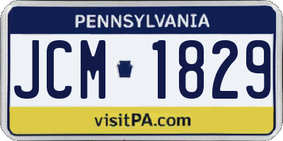 PA license plate JCM1829