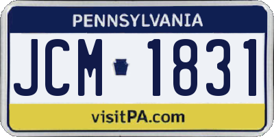 PA license plate JCM1831