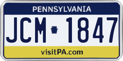 PA license plate JCM1847