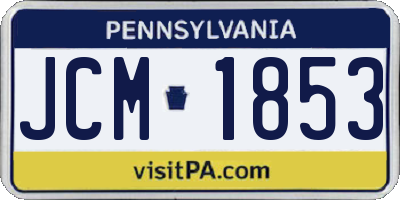 PA license plate JCM1853