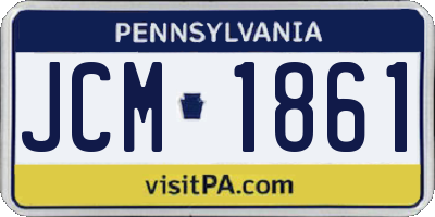 PA license plate JCM1861