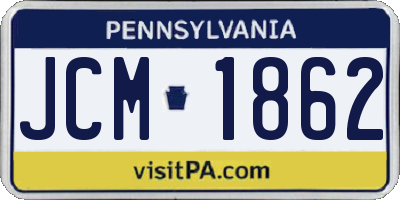 PA license plate JCM1862