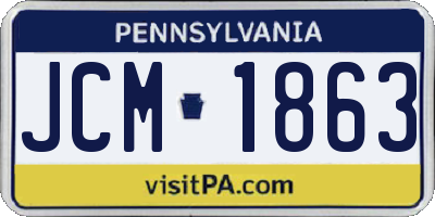 PA license plate JCM1863