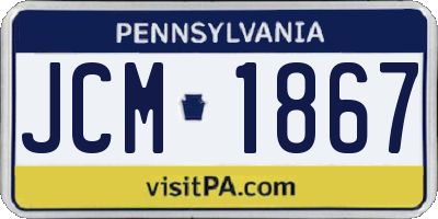 PA license plate JCM1867