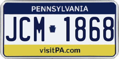PA license plate JCM1868