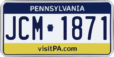 PA license plate JCM1871
