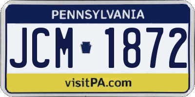 PA license plate JCM1872